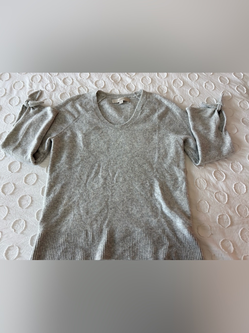 LOFT Gray Crewneck Sweater - Soft Knit